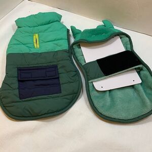 Extra small puppy outfit: light green, green and navy